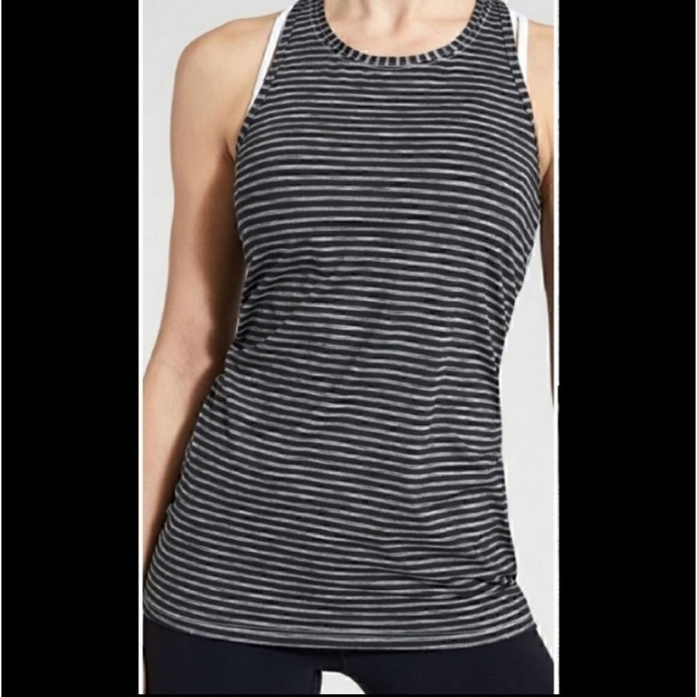 Athleta High Neck Chi Racerback Tank striped size XS